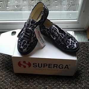 NWT Superga animal satin sneakers Size 9